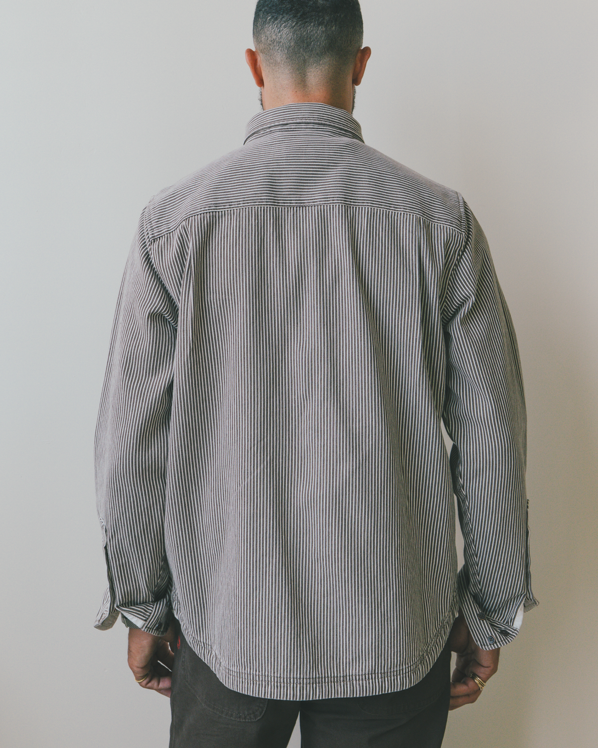 Tradesman Button Down in Coyote Hickory Stripe, Coyote