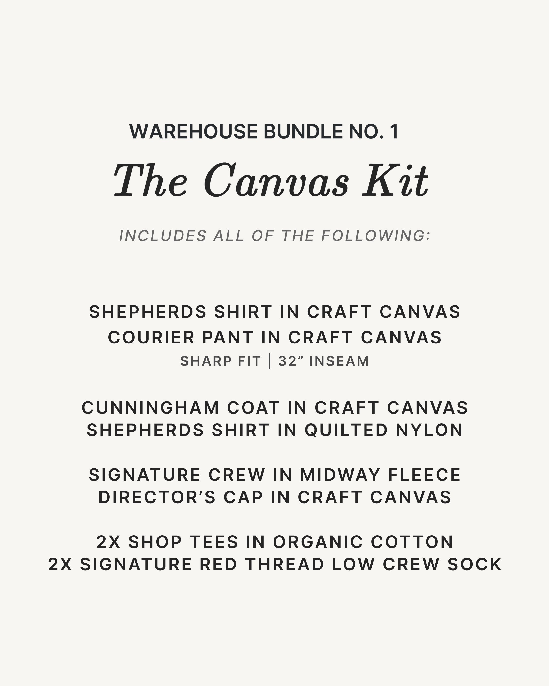 Warehouse Bundle No. 1 – The Canvas Kit