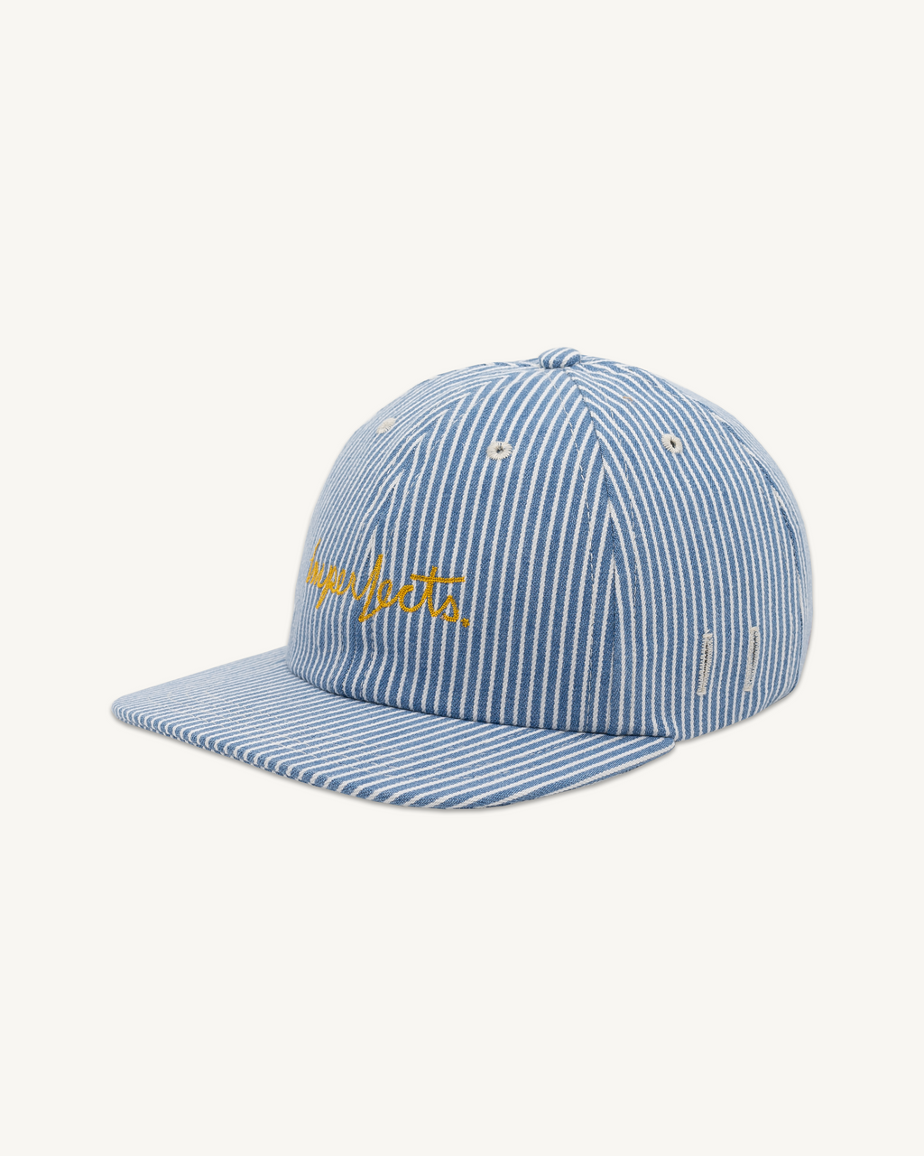 Director's Cap in Indigo Hickory Stripe | Vintage Wash-Gold