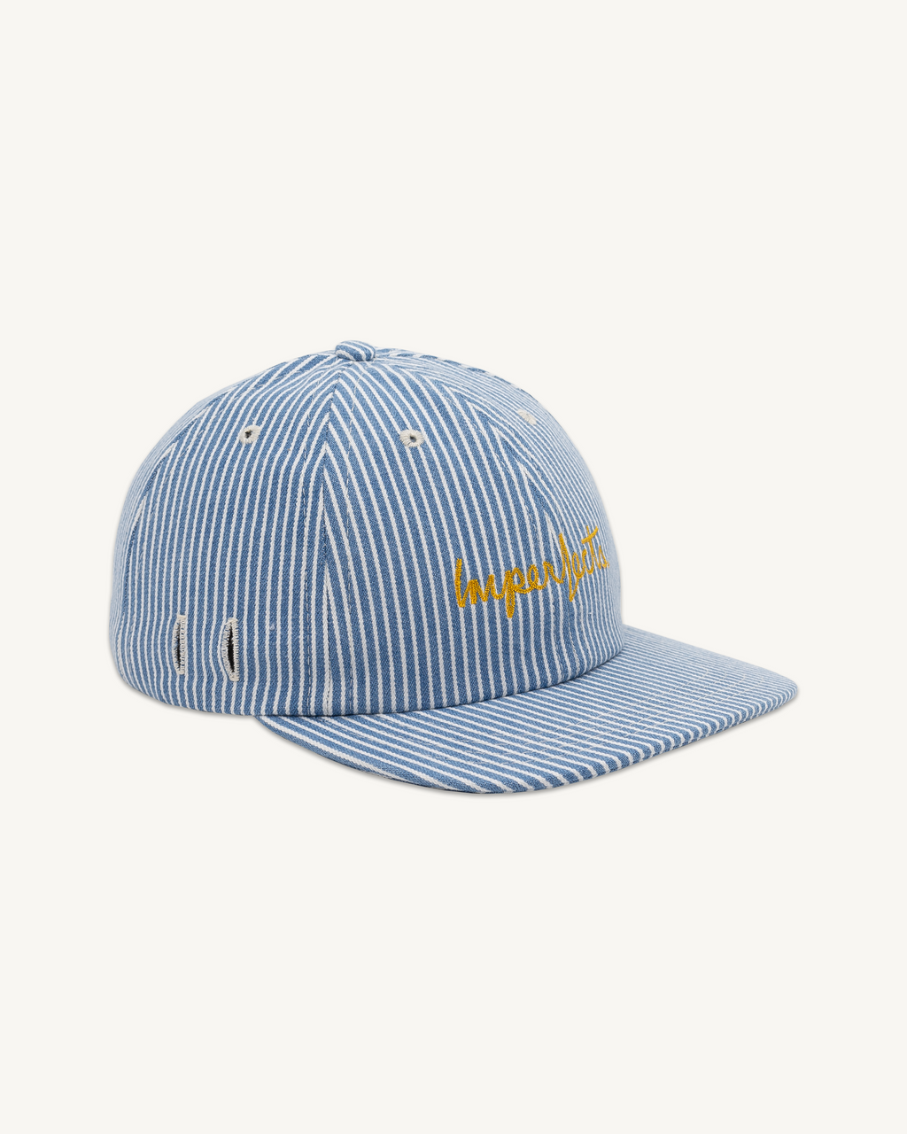 Director's Cap in Indigo Hickory Stripe | Vintage Wash-Gold