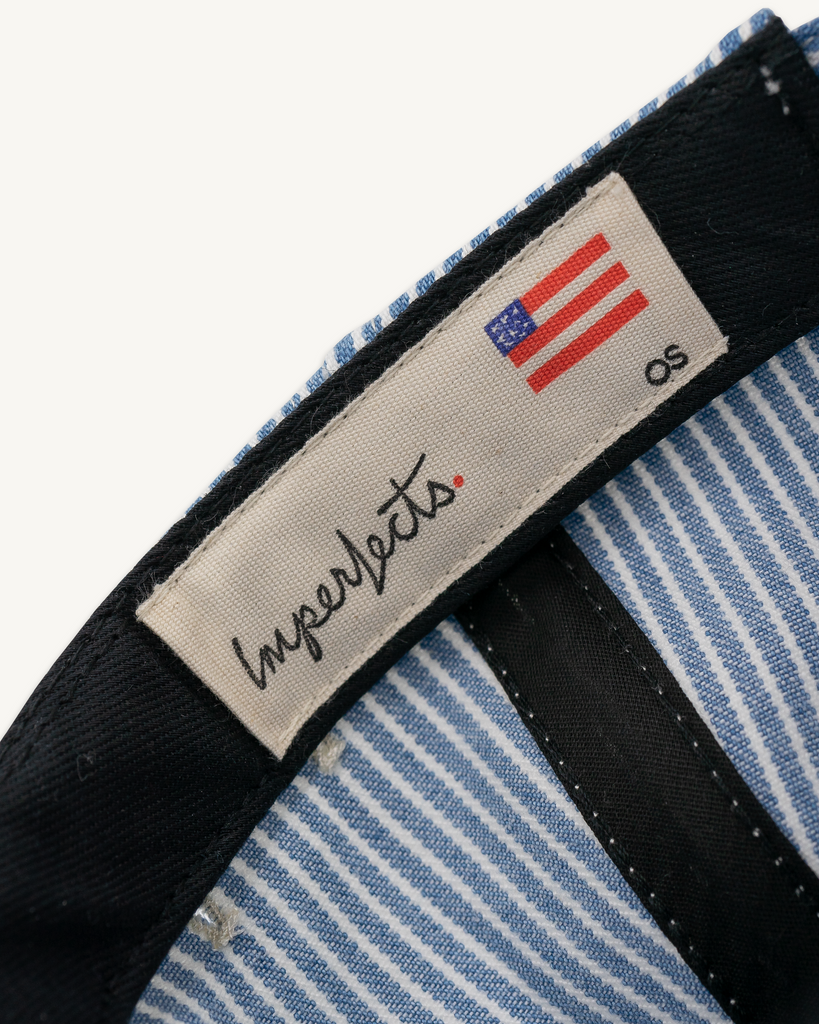 Director's Cap in Indigo Hickory Stripe | Vintage Wash-Cream