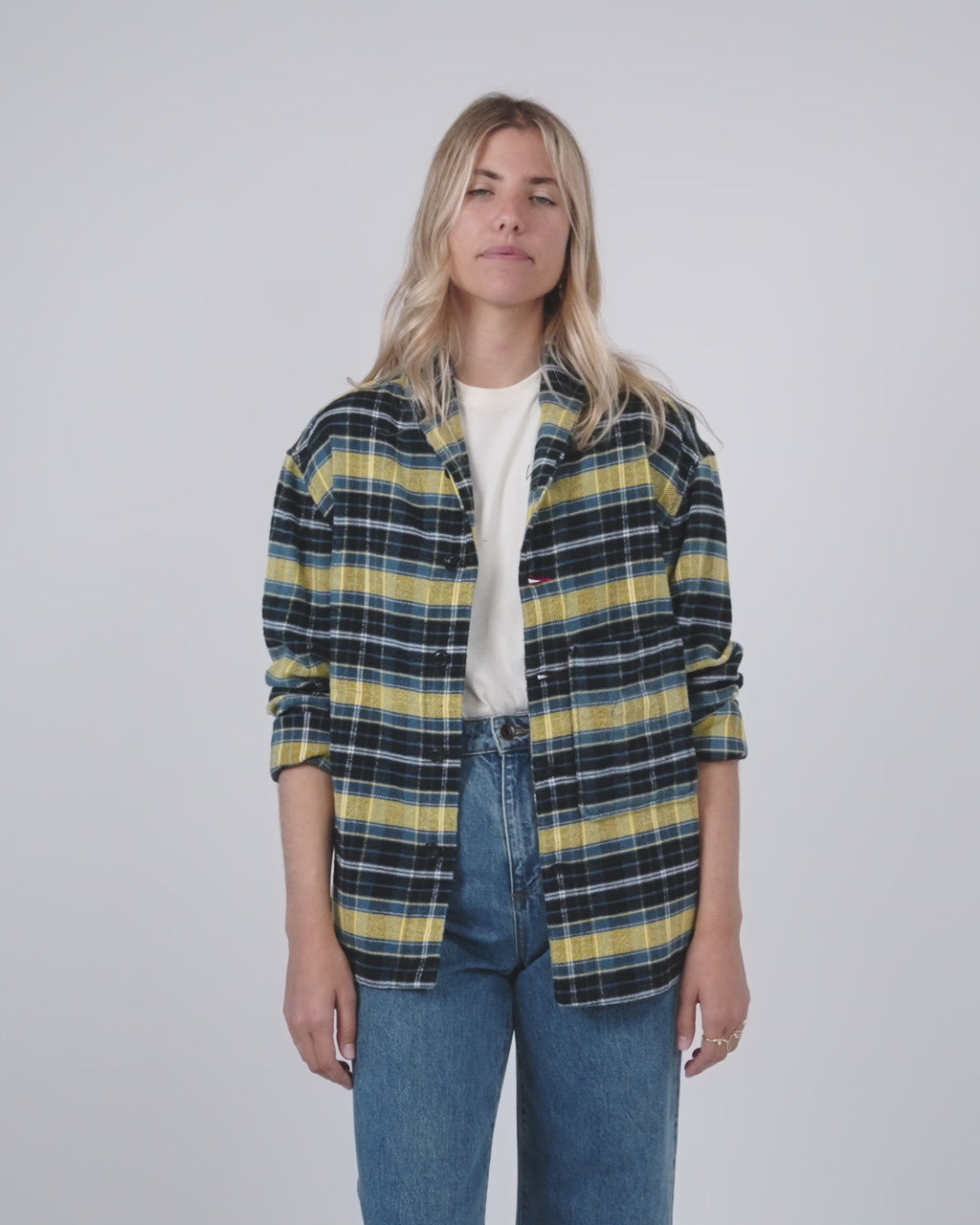 Imperfects - Flannel Shepherds Shirt in Imperf Glitch - Womens