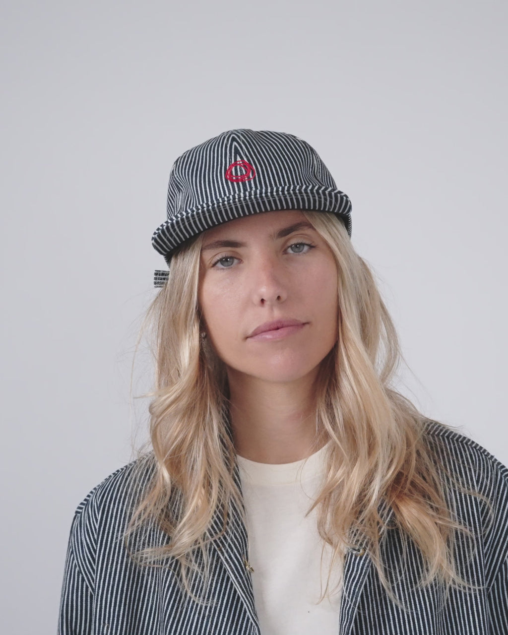 Imperfects - The Toyama Cap in Indigo Hickory Stripe | Imperfects Scribble - Womens