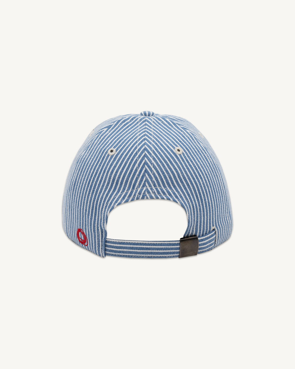 Director's Cap in Indigo Hickory Stripe | Vintage Wash-Red