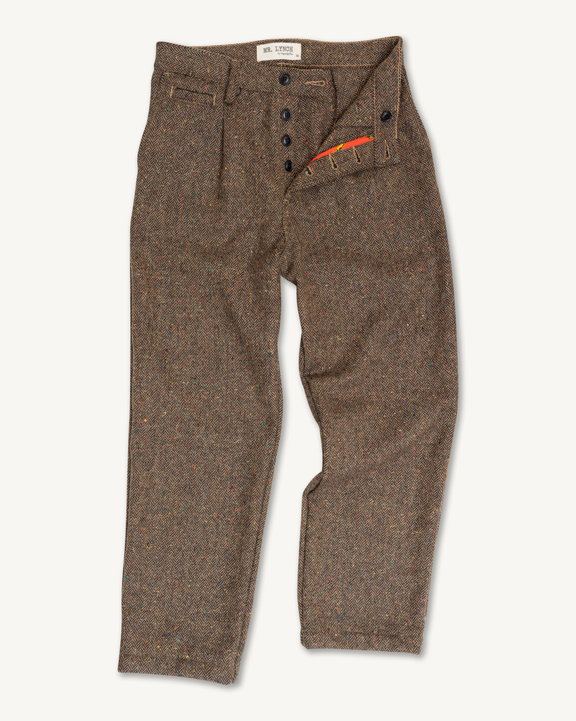 30s vintage tweed slacks damage nep古着特有の匂いがします