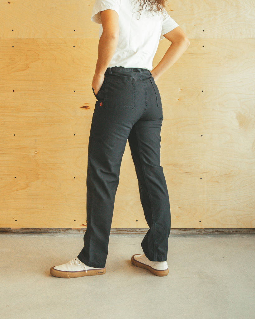 Imperfects - Courier Pant in Rinsed Dark Navy Shipyard Canvas - Womens
