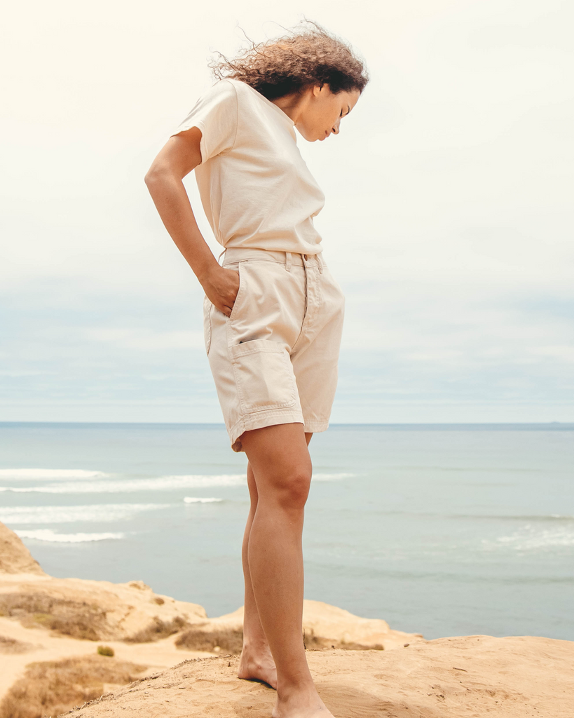 Imperfects - Courier Short in Natural Twill - Womens