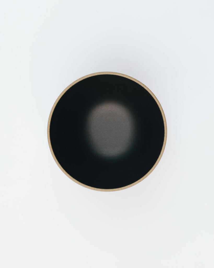 Japanese Porcelain Large Round Bowl in Black & Natural Two Tone-Hasami Porcelain-Imperfects