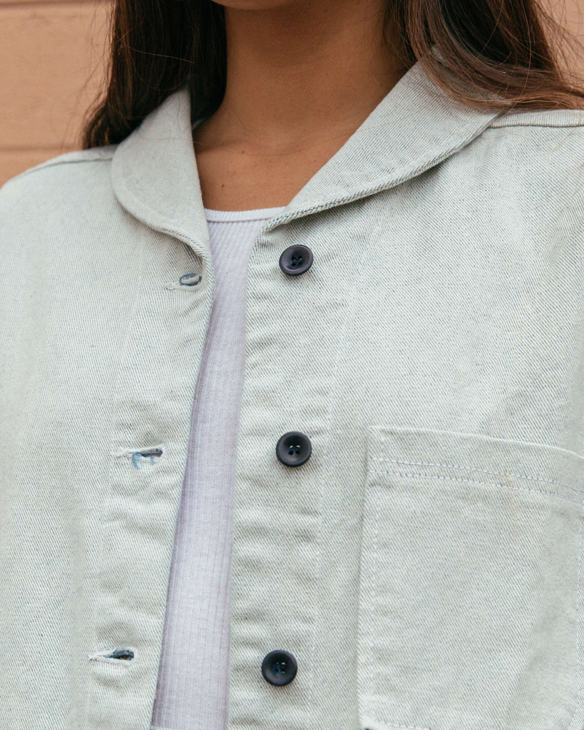 Ladies Shepherds Shirt in Post Consumer Denim-Imperfects-Imperfects