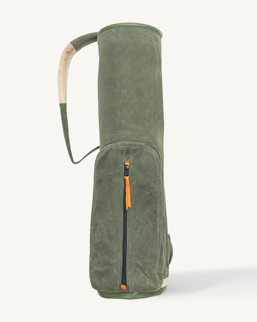 Mr. Lynch's 8" Mac Bag in Fatigue Waxed Canvas and Birthday Herringbone w/ Rasta Crepe Silk-Imperfects Collaboration-Imperfects