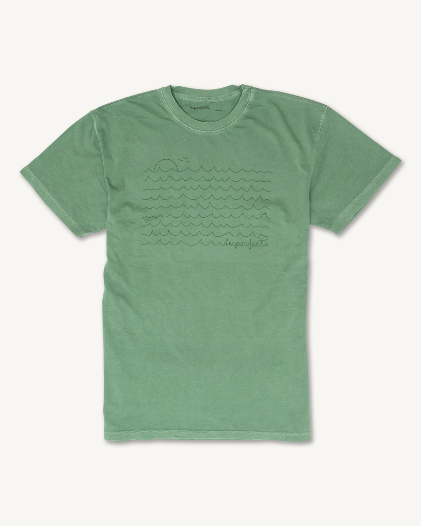 OG Waves Tee in Herb-Imperfects-Imperfects