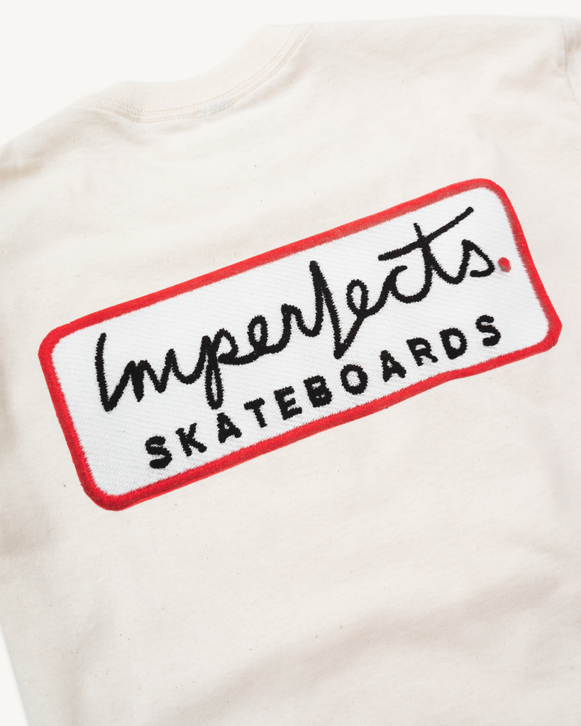 Imperfects - Skate Patch Tee in Natural Fleck