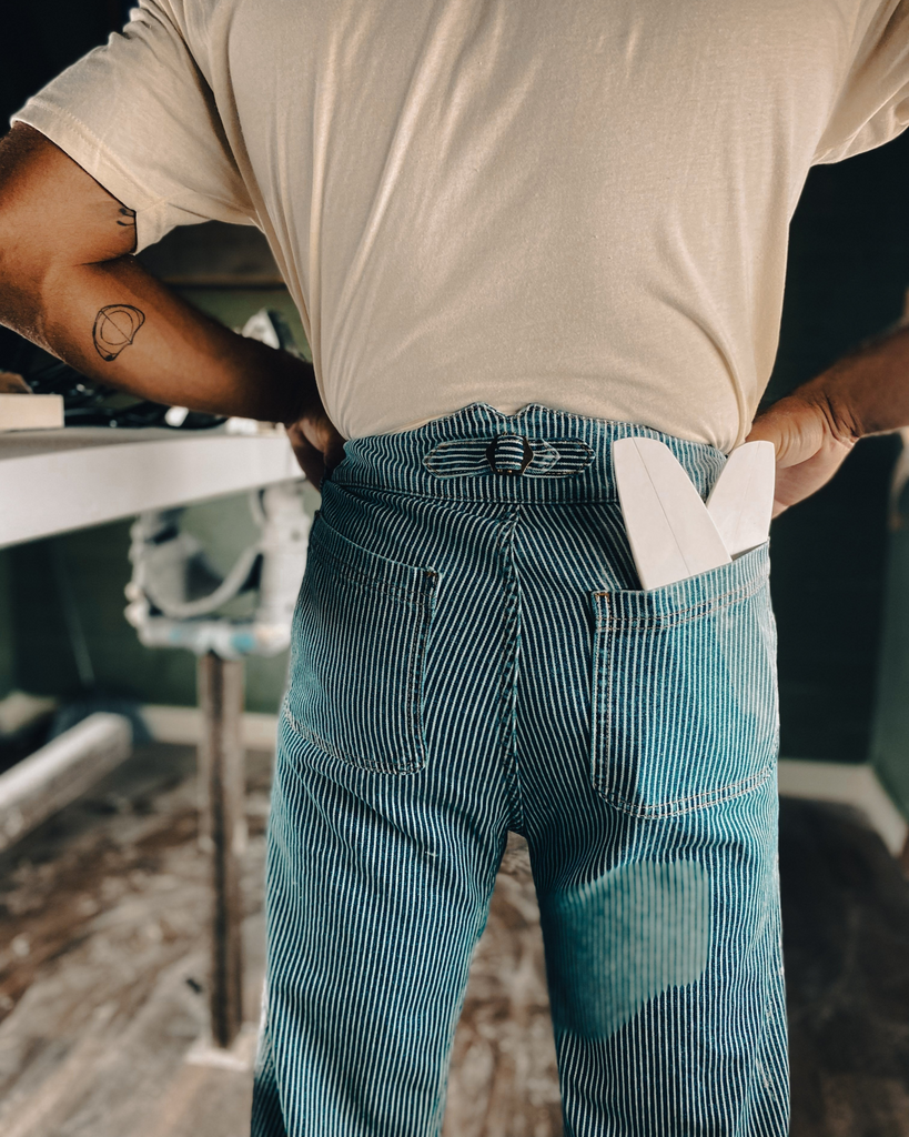 The Courier Pant in Indigo Hickory Stripe-Imperfects-Imperfects