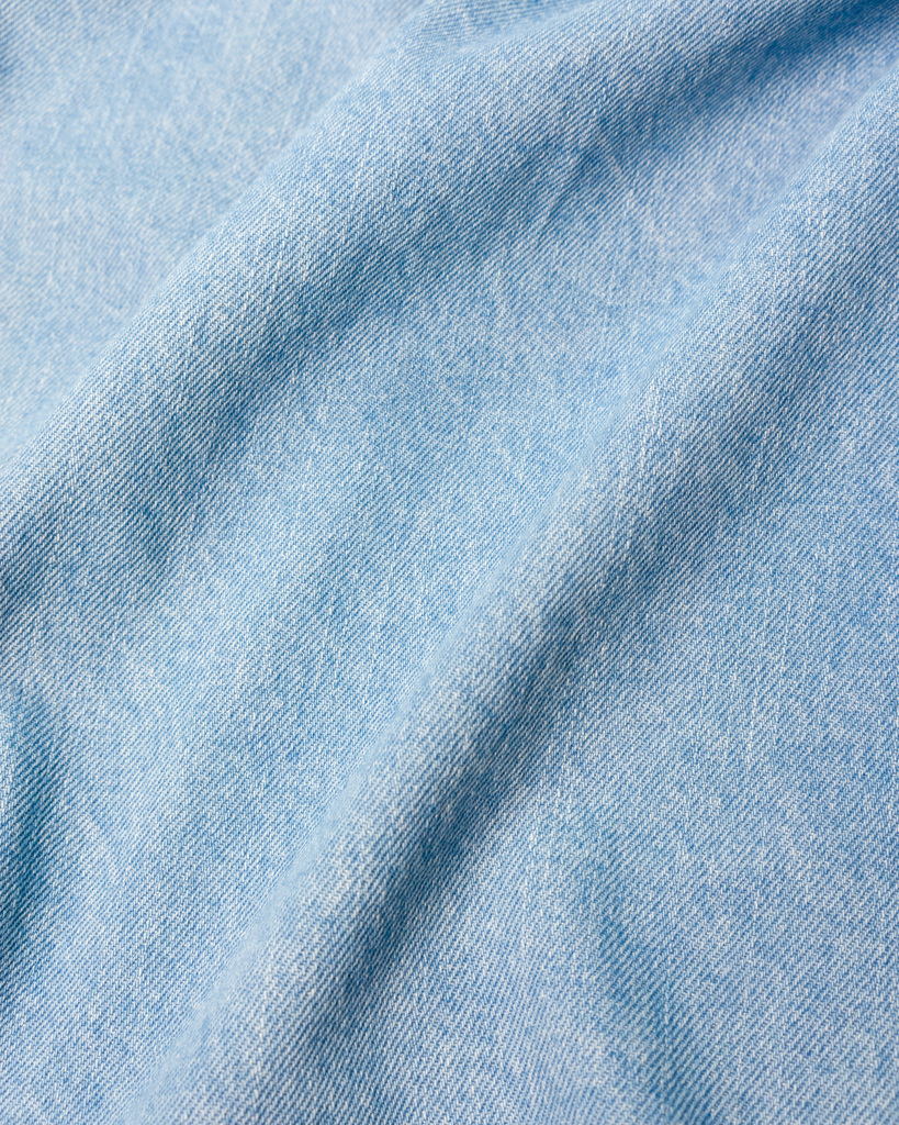 The Cunningham Coat in Sky Blue Denim-Imperfects-Imperfects