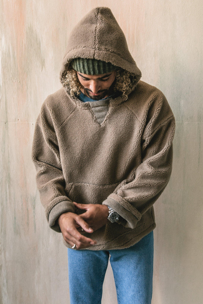 Baggy Anorak in Tan Sherpa-Imperfects Collaboration-Imperfects