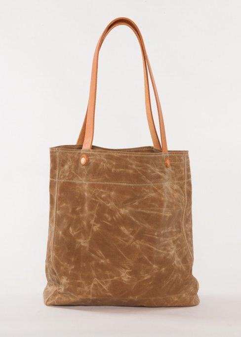The Tapered Tote in Brush Brown Wax-Imperfects-Imperfects