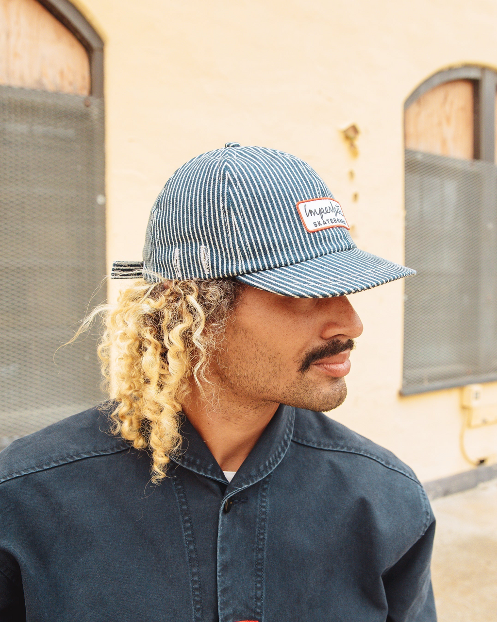 Imperfects - The Toyama Cap in Indigo Hickory Stripe | Skate Patch - Mens