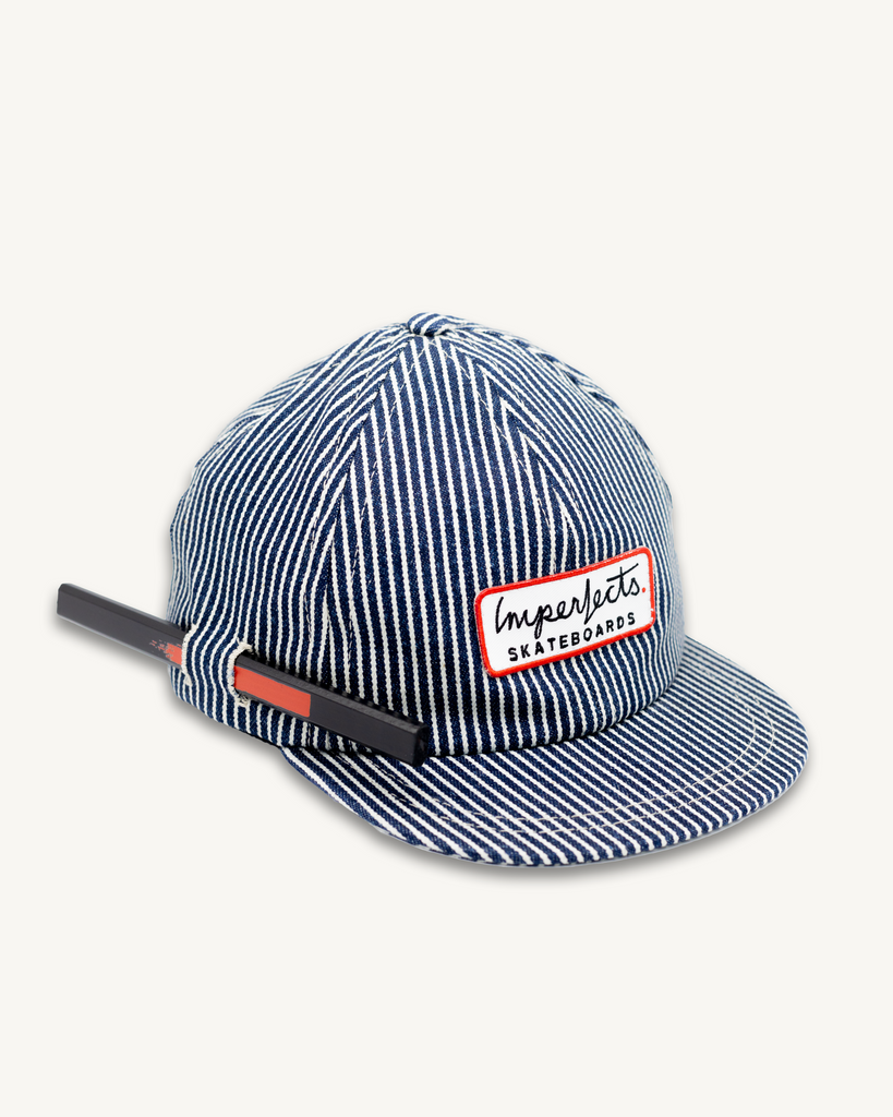 The Toyama Cap in Indigo Hickory Stripe | Skate Patch | PRE-SALE-Imperfects-Imperfects