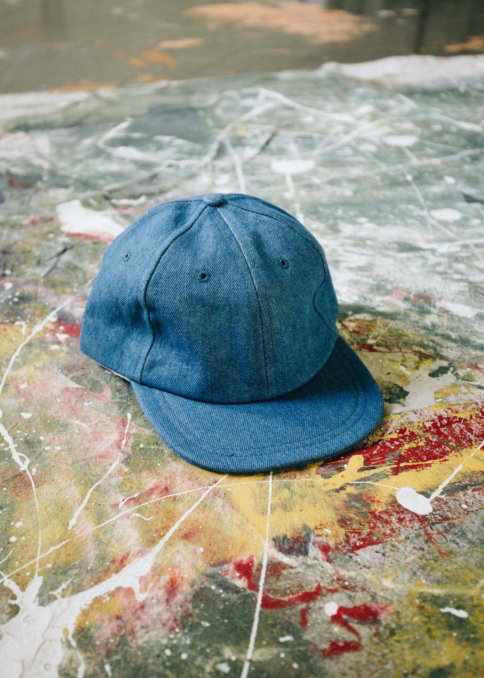 Toyama Cap in Sea Washed Denim-Imperfects-Imperfects