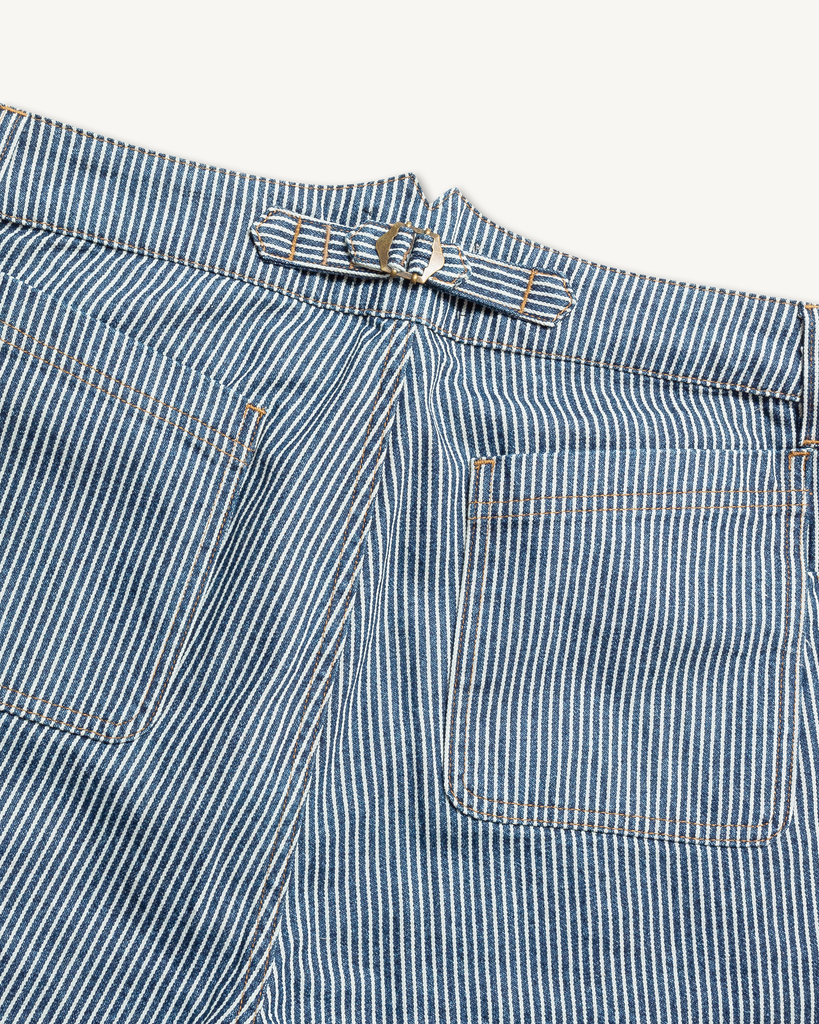Courier Pant in Indigo Hickory Stripe | Gold Thread Special