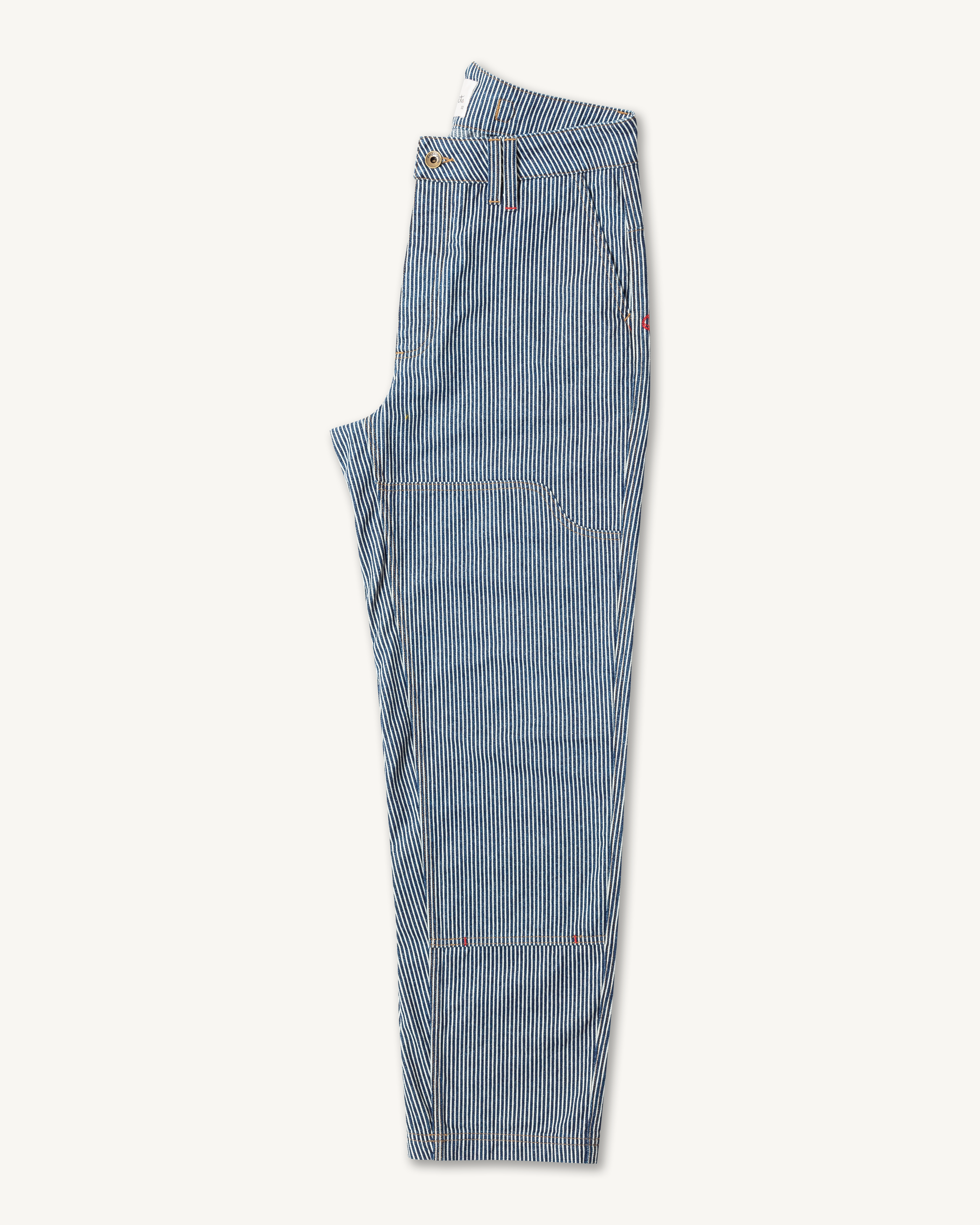 Courier Pant in Indigo Hickory Stripe | Gold Thread Special