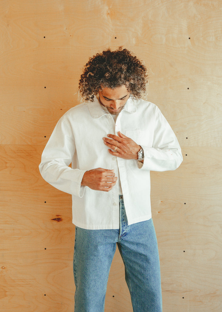 Imperfects - The Chef Shirt in Bone Canvas - Mens